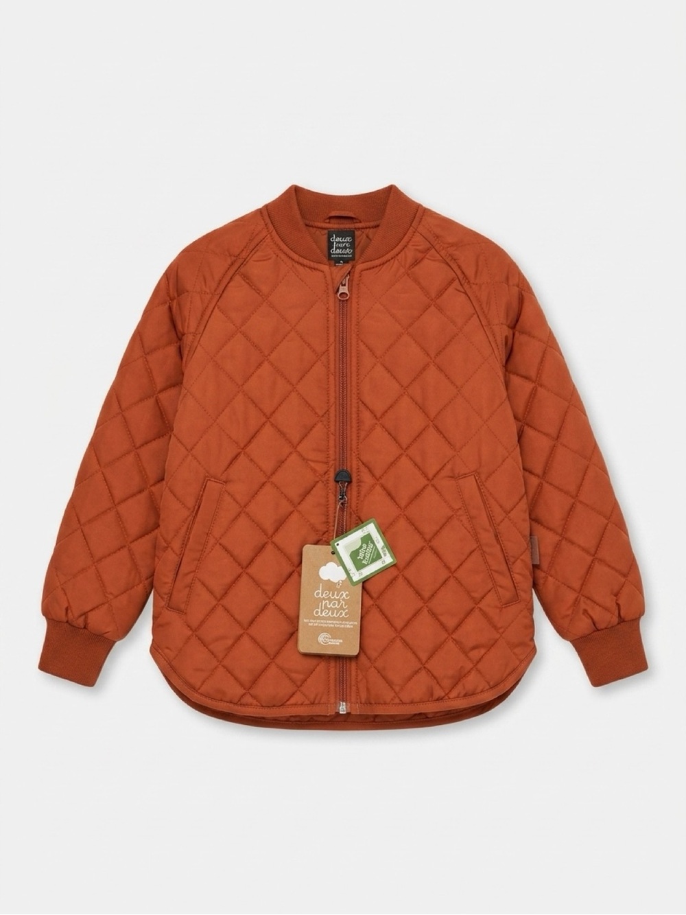 deux par deux Quilted Rust-Orange Kids Puffer Jacket